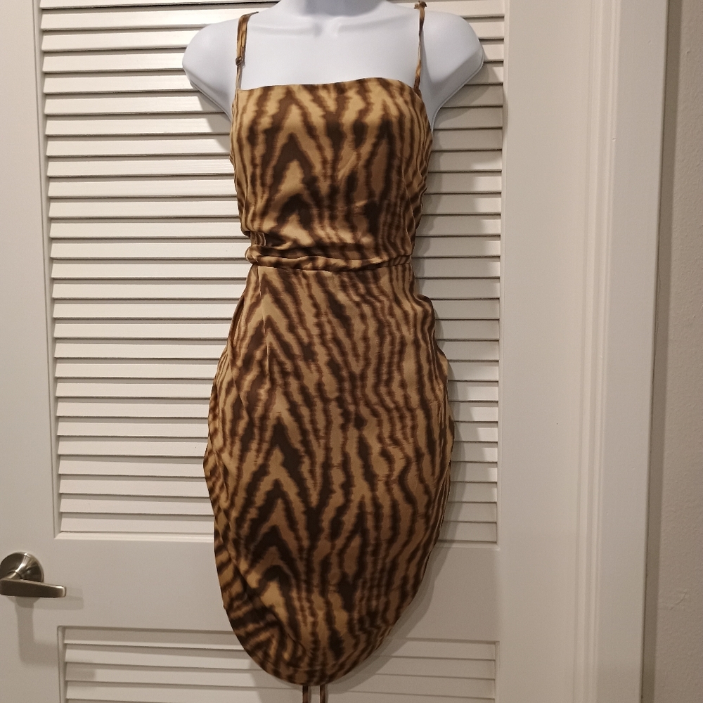 Wild Fable Stylish Brown Patterned Women's Dress Size XL